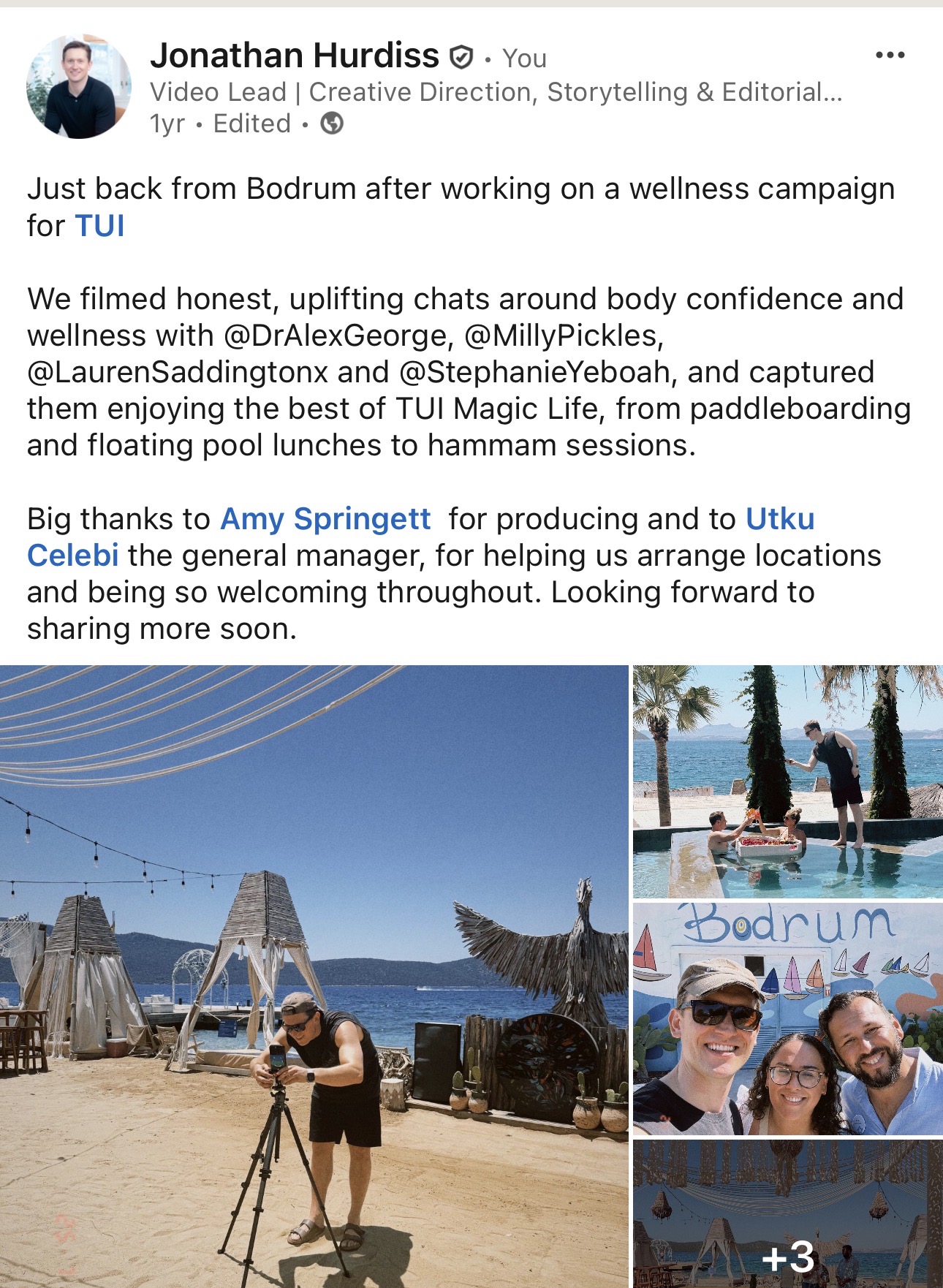 Behind the scenes filming the wellness campaign at TUI MAGIC LIFE Bodrum.