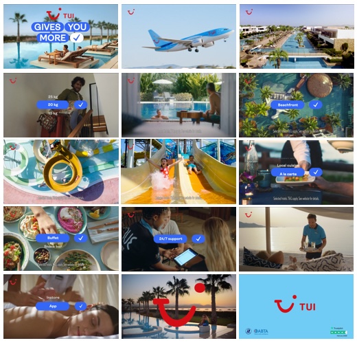 TUI More campaign montage featuring holiday experiences and included benefits.